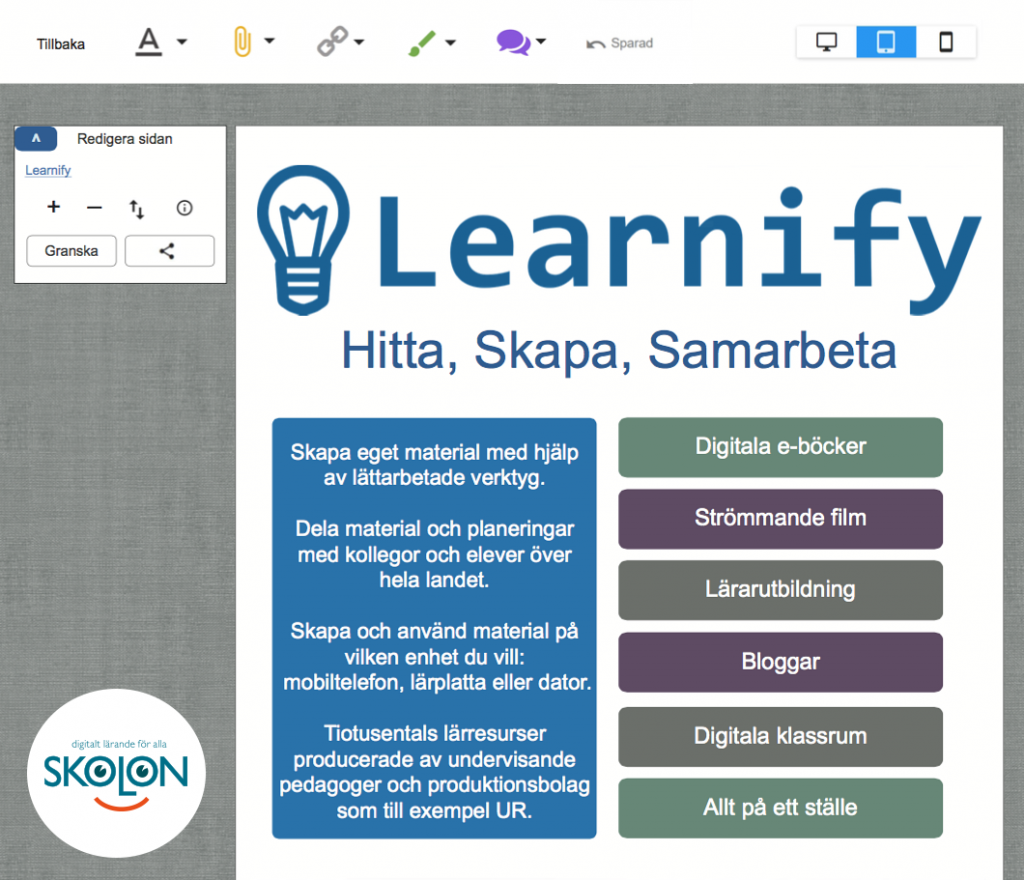 Skolon och lärresurstjänsten Learnify i samarbete